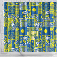Palau Ungil Kurismas Shower Curtain Pacific Patchwork Xmas Vibes - Polynesian Pride