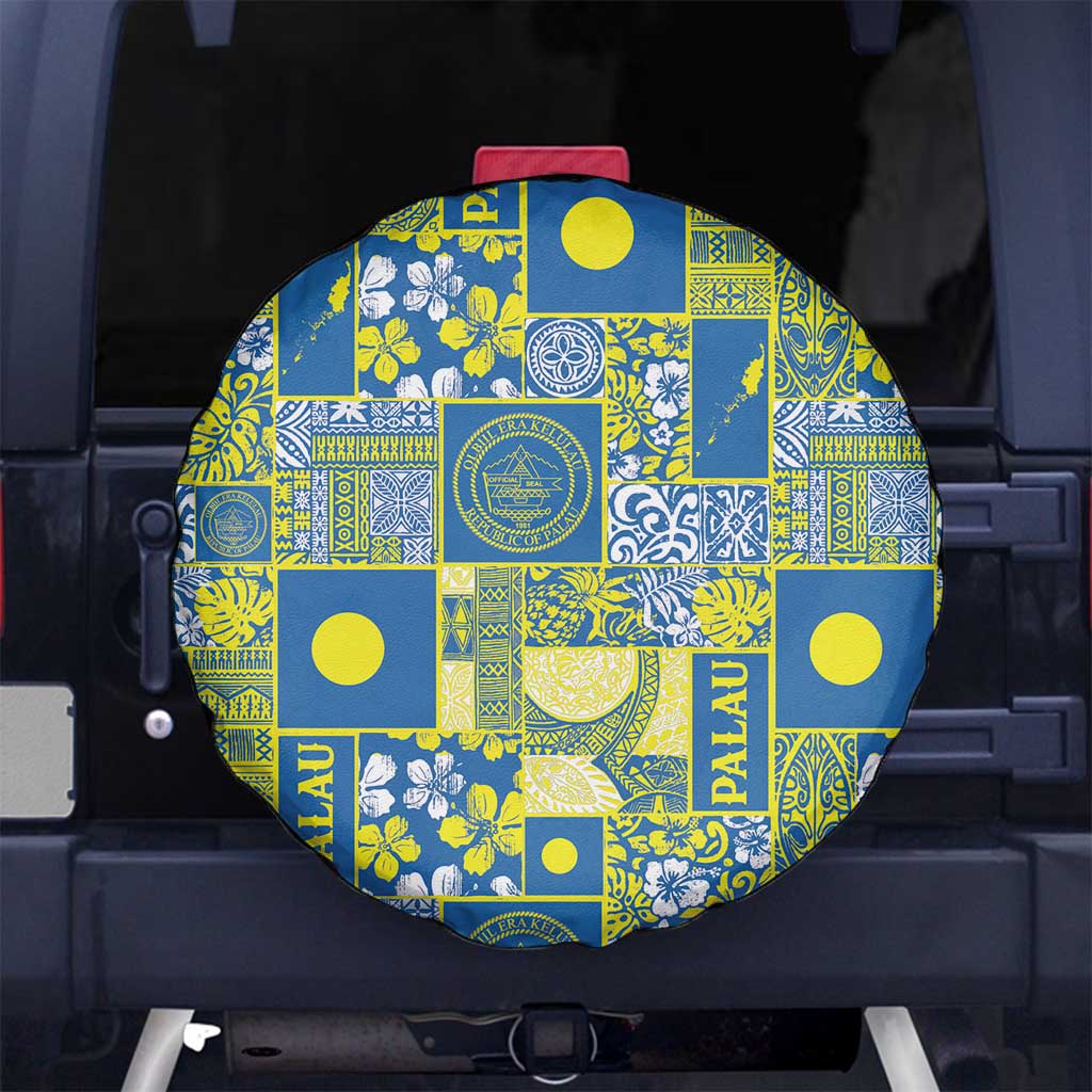 Palau Ungil Kurismas Spare Tire Cover Pacific Patchwork Xmas Vibes - Polynesian Pride