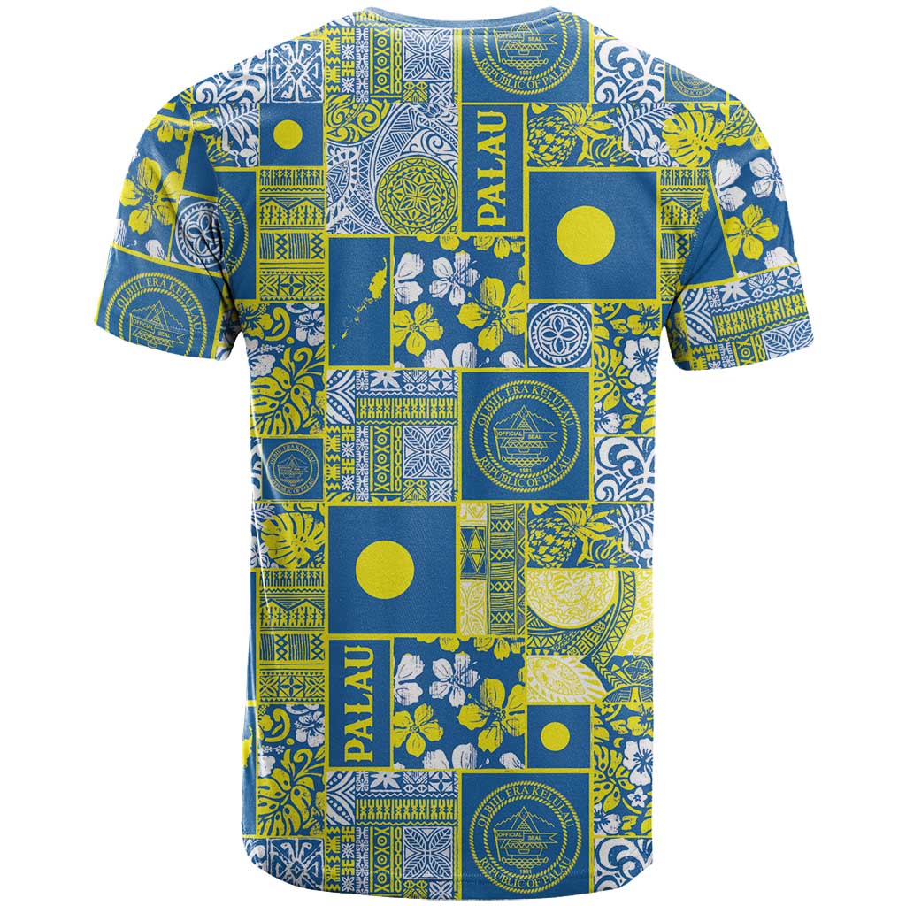Palau Ungil Kurismas T Shirt Pacific Patchwork Xmas Vibes - Polynesian Pride