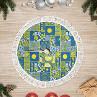 Palau Ungil Kurismas Tree Skirt Pacific Patchwork Xmas Vibes - Polynesian Pride