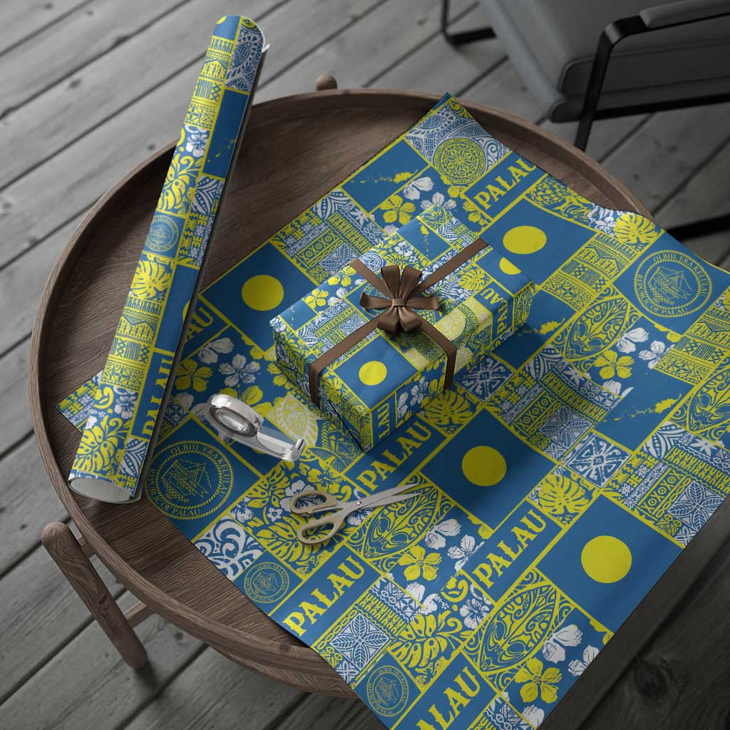 Palau Ungil Kurismas Wrapping Paper Pacific Patchwork Xmas Vibes - Polynesian Pride