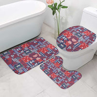 Red Samoa Manuia Le Kerisimasi Bathroom Set Pacific Patchwork Xmas Vibes - Polynesian Pride