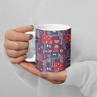 Red Samoa Manuia Le Kerisimasi Ceramic Mug Pacific Patchwork Xmas Vibes - Polynesian Pride