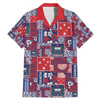 Red Samoa Manuia Le Kerisimasi Family Matching Mermaid Dress and Hawaiian Shirt Pacific Patchwork Xmas Vibes - Polynesian Pride