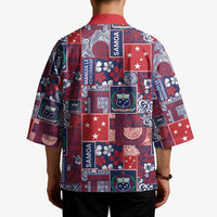 Red Samoa Manuia Le Kerisimasi Kimono Pacific Patchwork Xmas Vibes - Polynesian Pride