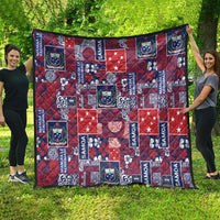 Red Samoa Manuia Le Kerisimasi Quilt Pacific Patchwork Xmas Vibes - Polynesian Pride