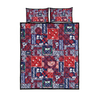 Red Samoa Manuia Le Kerisimasi Quilt Bed Set Pacific Patchwork Xmas Vibes - Polynesian Pride
