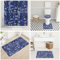 Blue Samoa Manuia Le Kerisimasi Bathroom Set Pacific Patchwork Xmas Vibes - Polynesian Pride