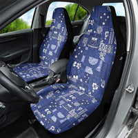 Blue Samoa Manuia Le Kerisimasi Car Seat Cover Pacific Patchwork Xmas Vibes - Polynesian Pride