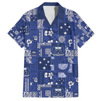 Blue Samoa Manuia Le Kerisimasi Family Matching Tank Maxi Dress and Hawaiian Shirt Pacific Patchwork Xmas Vibes - Polynesian Pride