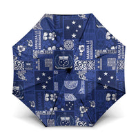 Blue Samoa Manuia Le Kerisimasi Umbrella Pacific Patchwork Xmas Vibes - Polynesian Pride