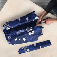 Blue Samoa Manuia Le Kerisimasi Umbrella Pacific Patchwork Xmas Vibes - Polynesian Pride