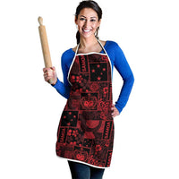 Dark Samoa Manuia Le Kerisimasi Apron Pacific Patchwork Xmas Vibes - Polynesian Pride