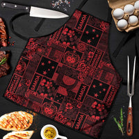 Dark Samoa Manuia Le Kerisimasi Apron Pacific Patchwork Xmas Vibes - Polynesian Pride