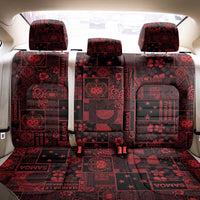Dark Samoa Manuia Le Kerisimasi Back Car Seat Cover Pacific Patchwork Xmas Vibes - Polynesian Pride
