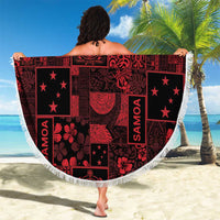 Dark Samoa Manuia Le Kerisimasi Beach Blanket Pacific Patchwork Xmas Vibes - Polynesian Pride