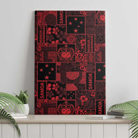 Dark Samoa Manuia Le Kerisimasi Canvas Wall Art Pacific Patchwork Xmas Vibes - Polynesian Pride