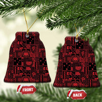 Dark Samoa Manuia Le Kerisimasi Ceramic Ornament Pacific Patchwork Xmas Vibes - Polynesian Pride