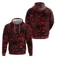 Dark Samoa Manuia Le Kerisimasi Hoodie Pacific Patchwork Xmas Vibes - Polynesian Pride