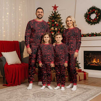 Dark Samoa Manuia Le Kerisimasi Christmas Pajama Set Pacific Patchwork Xmas Vibes - Polynesian Pride