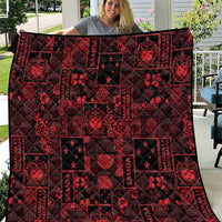 Dark Samoa Manuia Le Kerisimasi Quilt Pacific Patchwork Xmas Vibes - Polynesian Pride