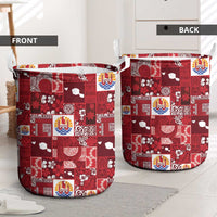 Tahiti Oaoa I Teie Noera Laundry Basket Pacific Patchwork Xmas Vibes - Polynesian Pride
