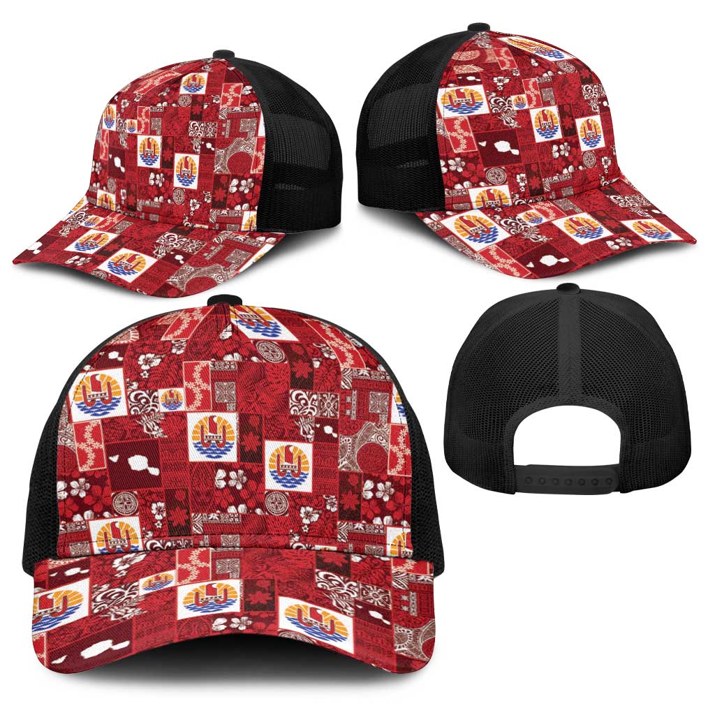 Tahiti Oaoa I Teie Noera Baseball Net Cap Pacific Patchwork Xmas Vibes - Polynesian Pride