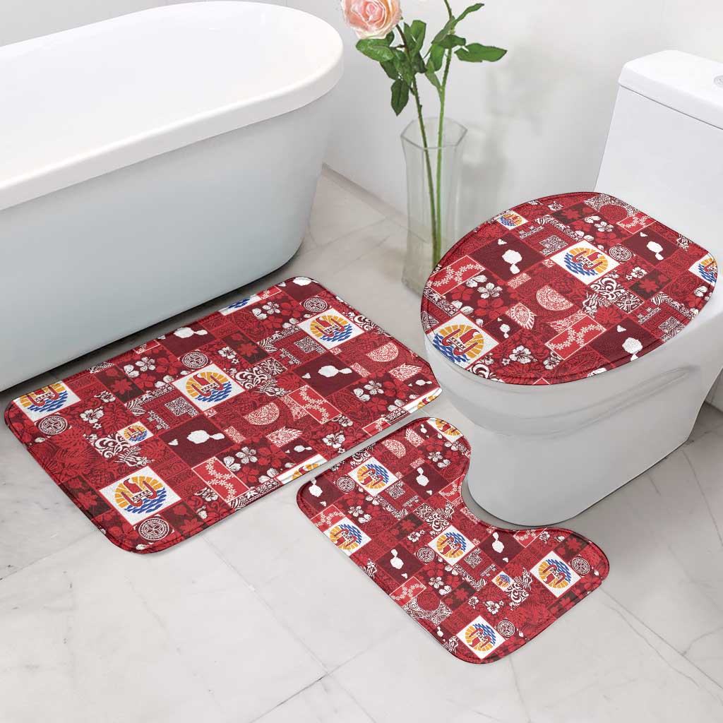 Tahiti Oaoa I Teie Noera Bathroom Set Pacific Patchwork Xmas Vibes - Polynesian Pride