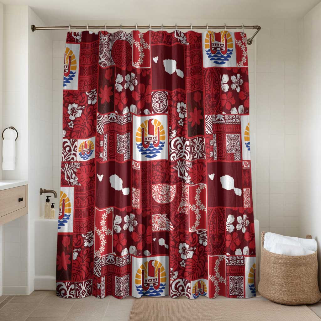 Tahiti Oaoa I Teie Noera Bathroom Set Pacific Patchwork Xmas Vibes - Polynesian Pride