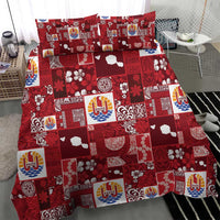 Tahiti Oaoa I Teie Noera Bedding Set Pacific Patchwork Xmas Vibes - Polynesian Pride