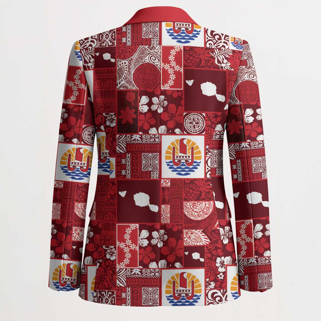Tahiti Oaoa I Teie Noera Blazer Pacific Patchwork Xmas Vibes - Polynesian Pride