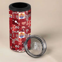 Tahiti Oaoa I Teie Noera 4 in 1 Can Cooler Tumbler Pacific Patchwork Xmas Vibes - Polynesian Pride
