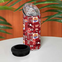 Tahiti Oaoa I Teie Noera 4 in 1 Can Cooler Tumbler Pacific Patchwork Xmas Vibes - Polynesian Pride