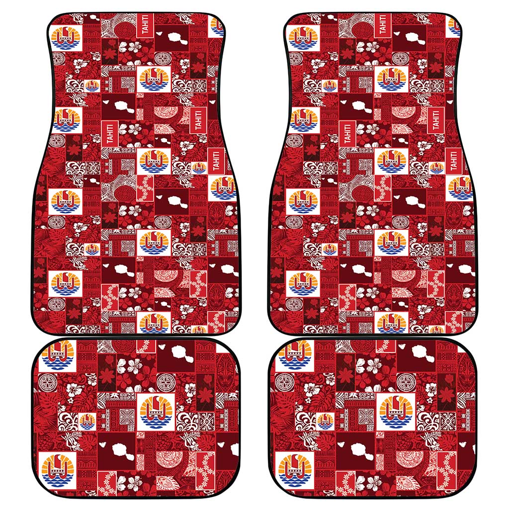 Tahiti Oaoa I Teie Noera Car Mats Pacific Patchwork Xmas Vibes - Polynesian Pride