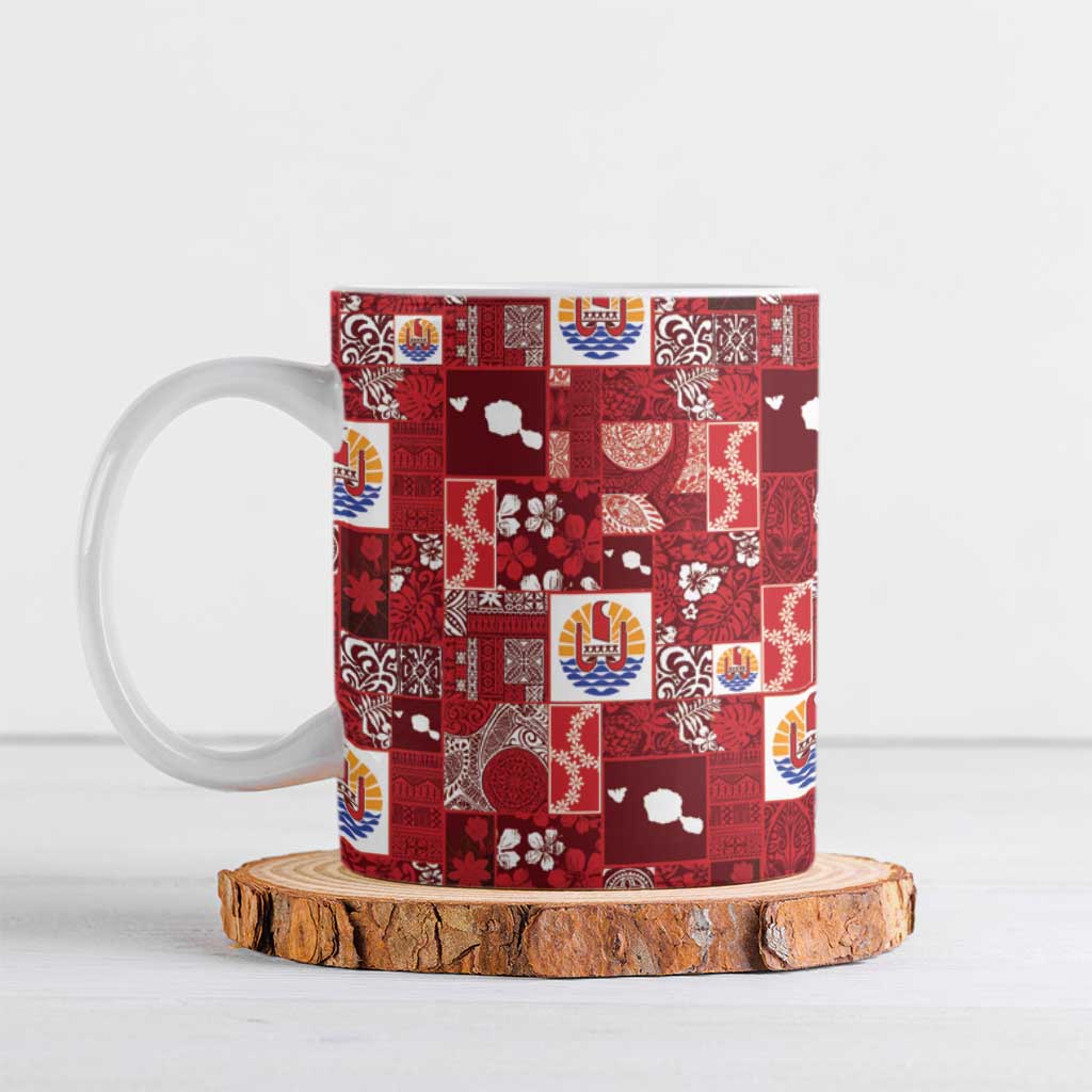 Tahiti Oaoa I Teie Noera Ceramic Mug Pacific Patchwork Xmas Vibes - Polynesian Pride