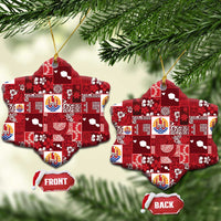 Tahiti Oaoa I Teie Noera Ceramic Ornament Pacific Patchwork Xmas Vibes - Polynesian Pride