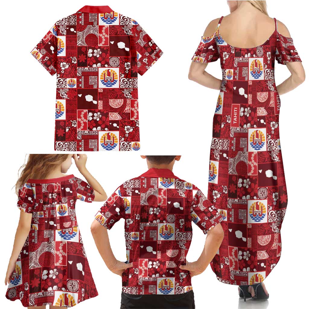 Tahiti Oaoa I Teie Noera Family Matching Summer Maxi Dress and Hawaiian Shirt Pacific Patchwork Xmas Vibes - Polynesian Pride