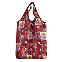 Tahiti Oaoa I Teie Noera Grocery Bag Pacific Patchwork Xmas Vibes - Polynesian Pride