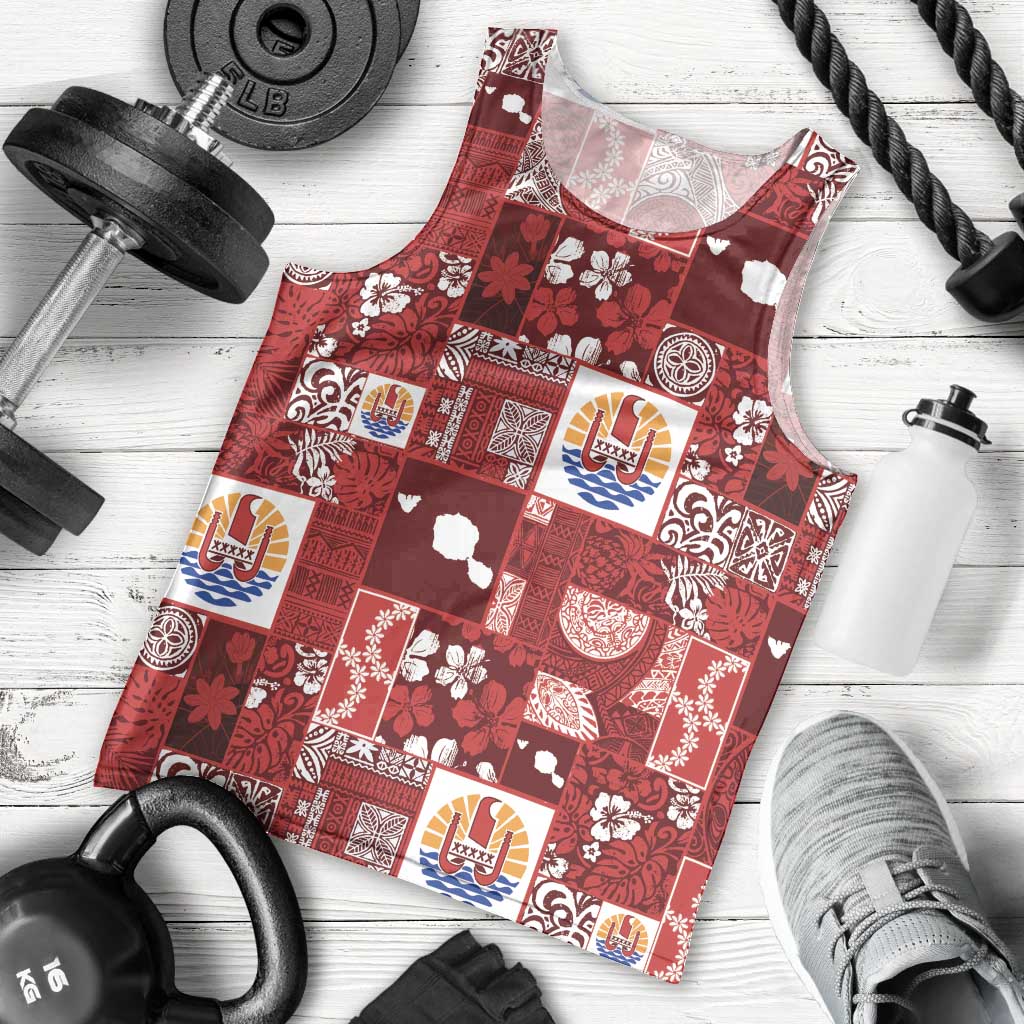 Tahiti Oaoa I Teie Noera Men Tank Top Pacific Patchwork Xmas Vibes - Polynesian Pride