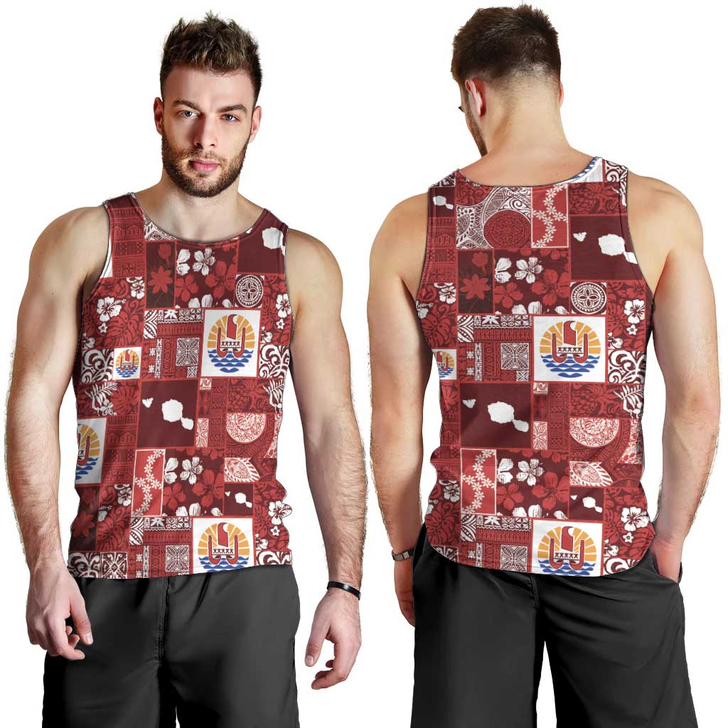 Tahiti Oaoa I Teie Noera Men Tank Top Pacific Patchwork Xmas Vibes - Polynesian Pride