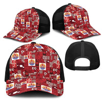 Tahiti Oaoa I Teie Noera Mesh Trucker Cap Pacific Patchwork Xmas Vibes - Polynesian Pride