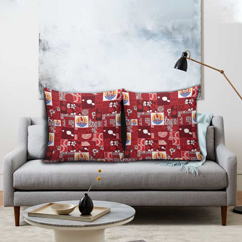 Tahiti Oaoa I Teie Noera Pillow Cover Pacific Patchwork Xmas Vibes - Polynesian Pride
