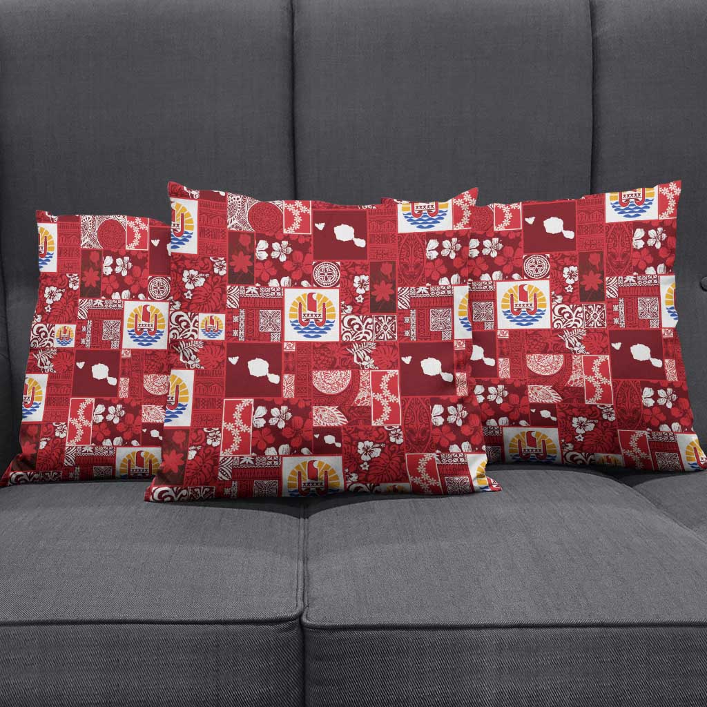 Tahiti Oaoa I Teie Noera Pillow Cover Pacific Patchwork Xmas Vibes - Polynesian Pride