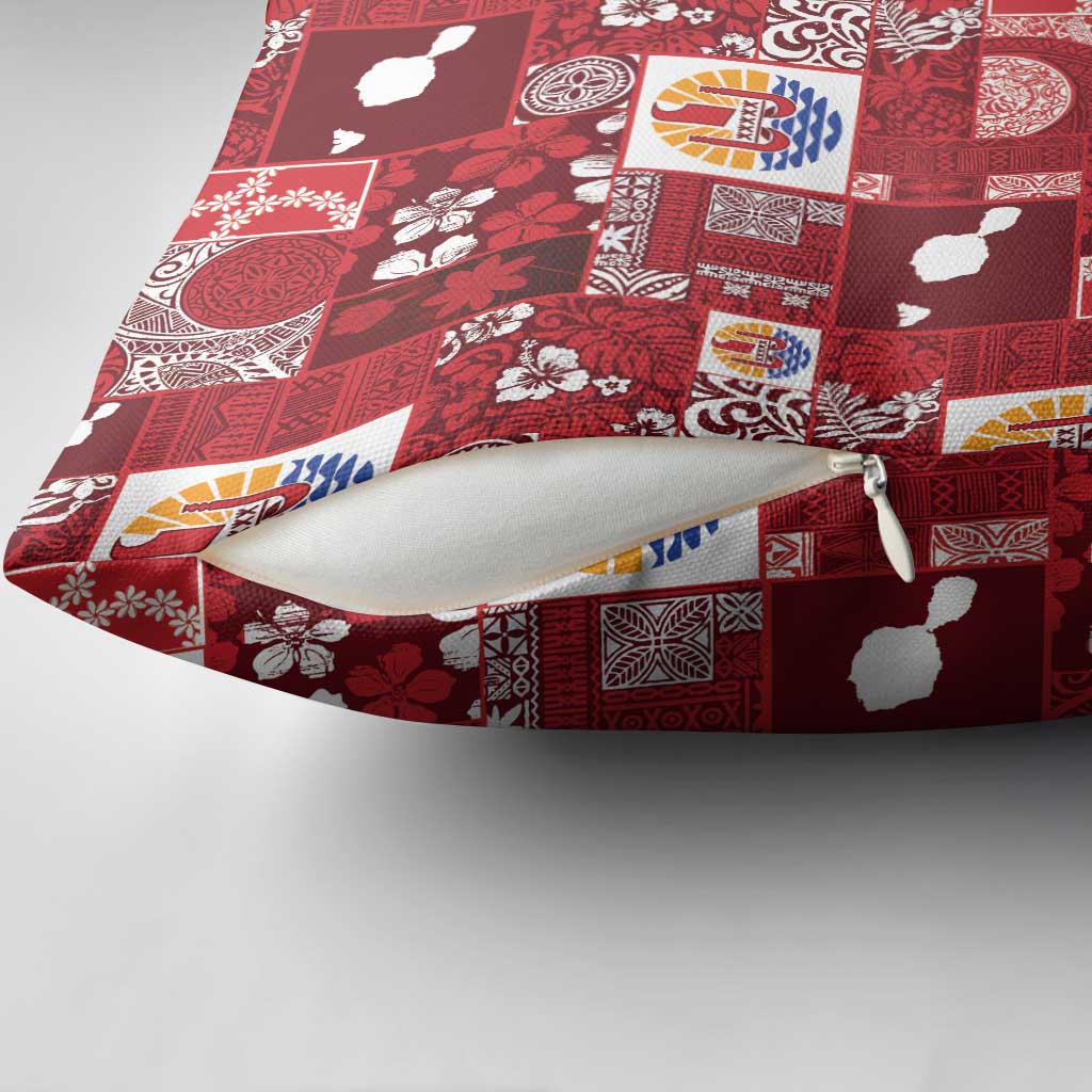 Tahiti Oaoa I Teie Noera Pillow Cover Pacific Patchwork Xmas Vibes - Polynesian Pride