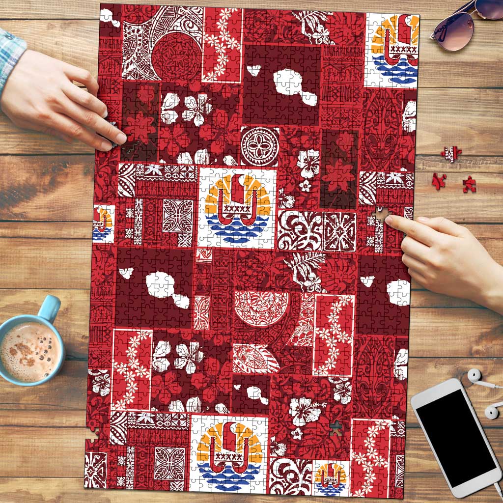Tahiti Oaoa I Teie Noera Puzzle Pacific Patchwork Xmas Vibes - Polynesian Pride