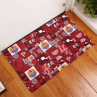 Tahiti Oaoa I Teie Noera Rubber Doormat Pacific Patchwork Xmas Vibes - Polynesian Pride