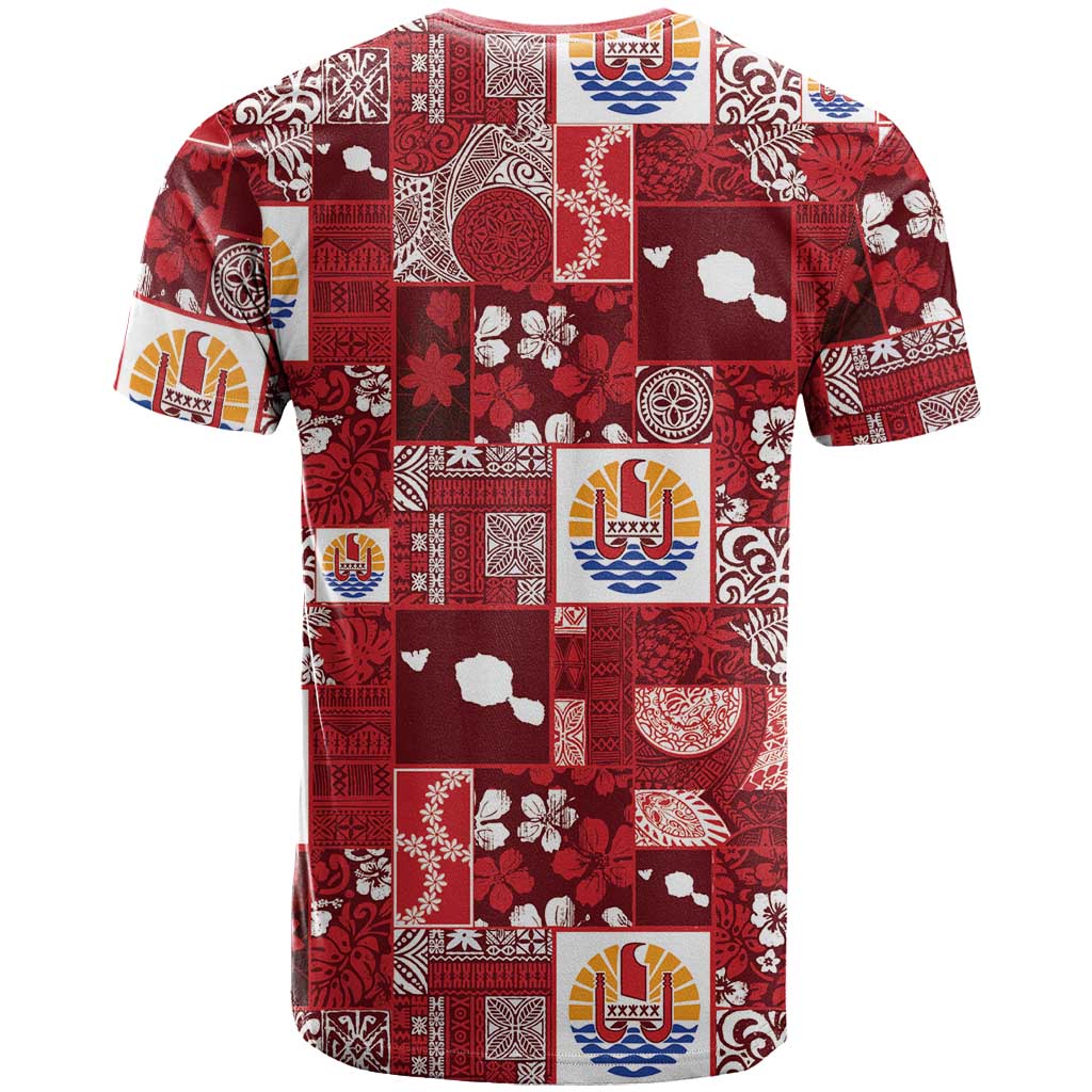 Tahiti Oaoa I Teie Noera T Shirt Pacific Patchwork Xmas Vibes - Polynesian Pride