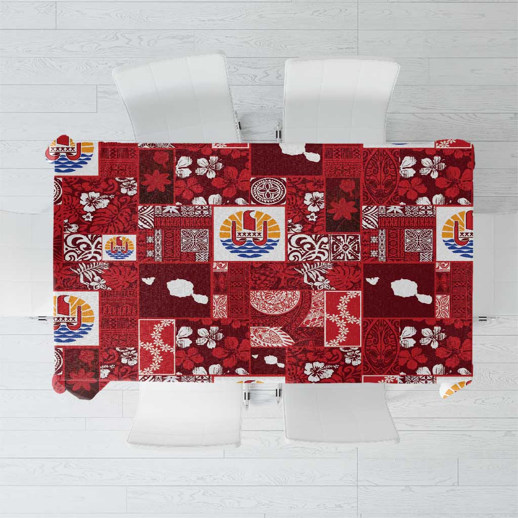 Tahiti Oaoa I Teie Noera Tablecloth Pacific Patchwork Xmas Vibes - Polynesian Pride