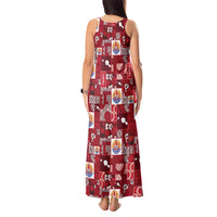 Tahiti Oaoa I Teie Noera Tank Maxi Dress Pacific Patchwork Xmas Vibes - Polynesian Pride