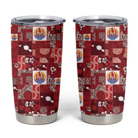 Tahiti Oaoa I Teie Noera Tumbler Cup Pacific Patchwork Xmas Vibes - Polynesian Pride